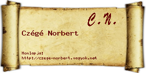 Czégé Norbert névjegykártya