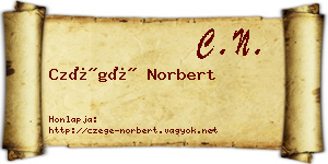 Czégé Norbert névjegykártya