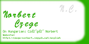 norbert czege business card